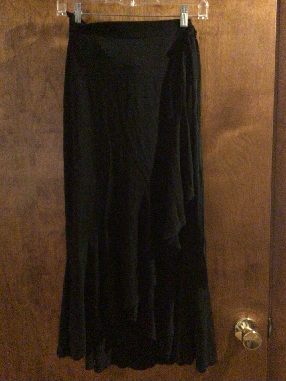 Max Studio Black One-Shoulder Asymmetric Ruffle Skirt